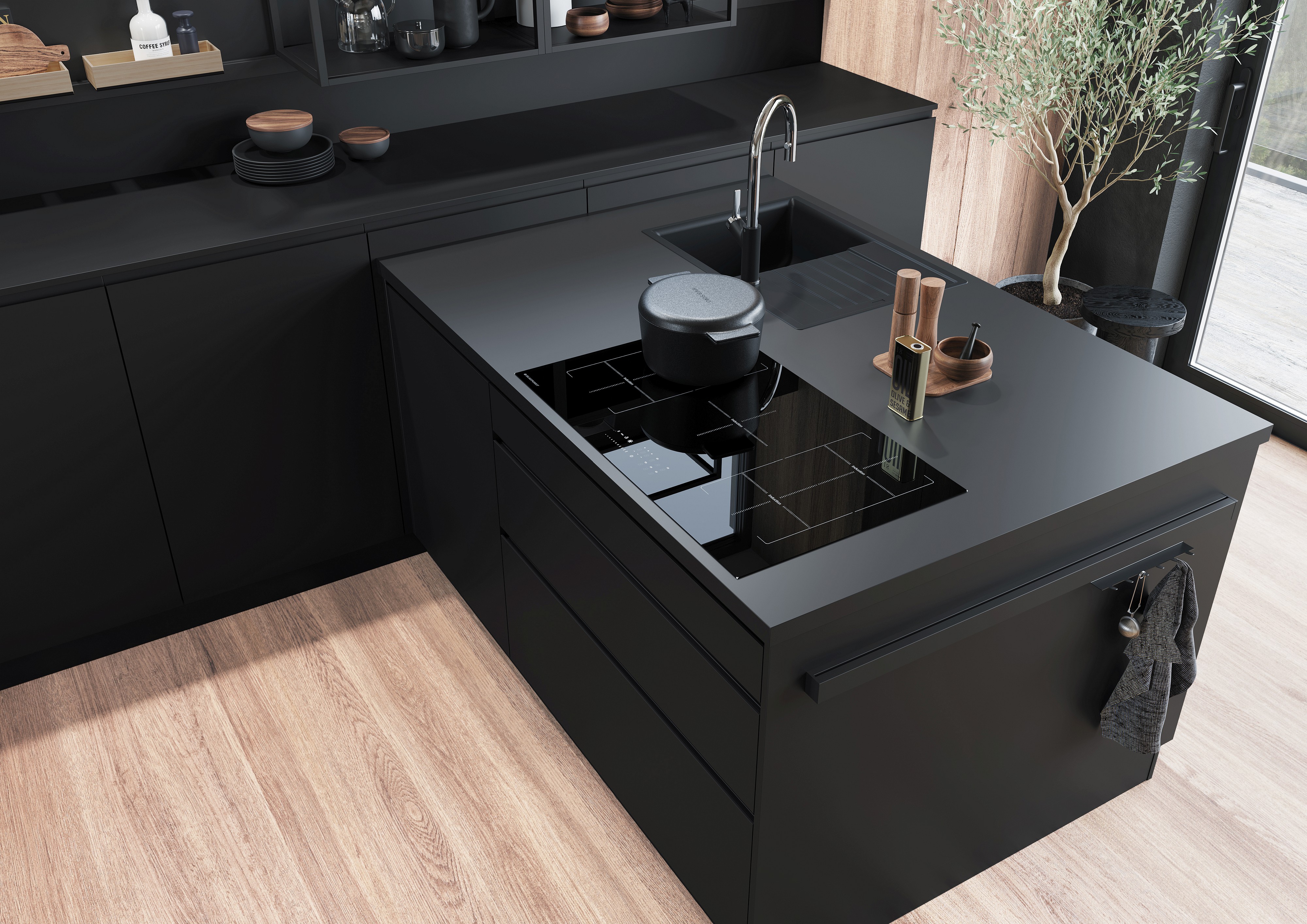 Häcker Mattlack Schwarz