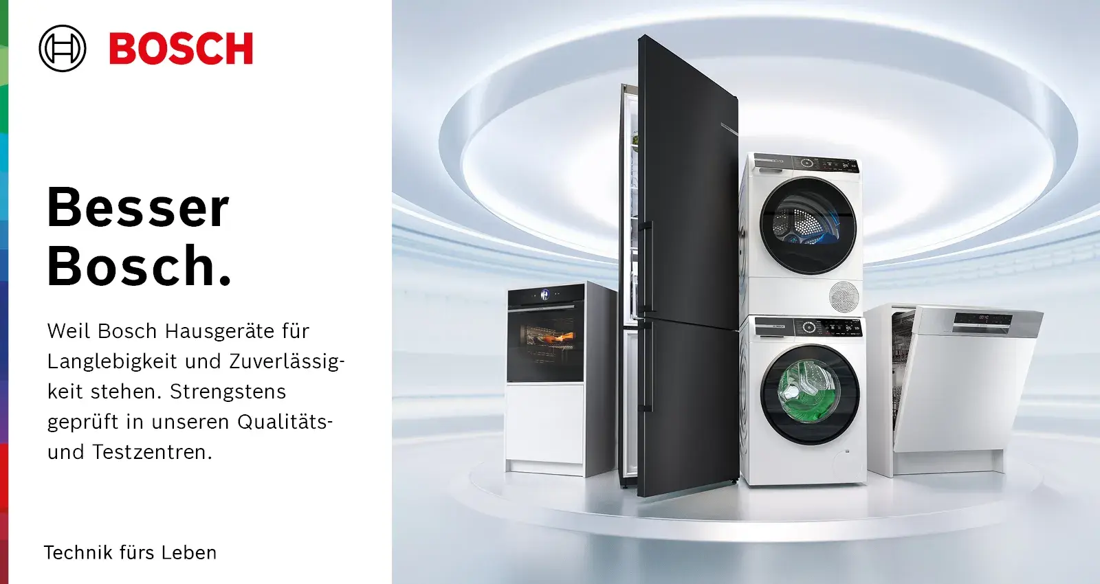 Besser Bosch Hausgeräte für Langlebigkeit Zuverlässigkeit geprüft in Qualitäts- und Testzentren